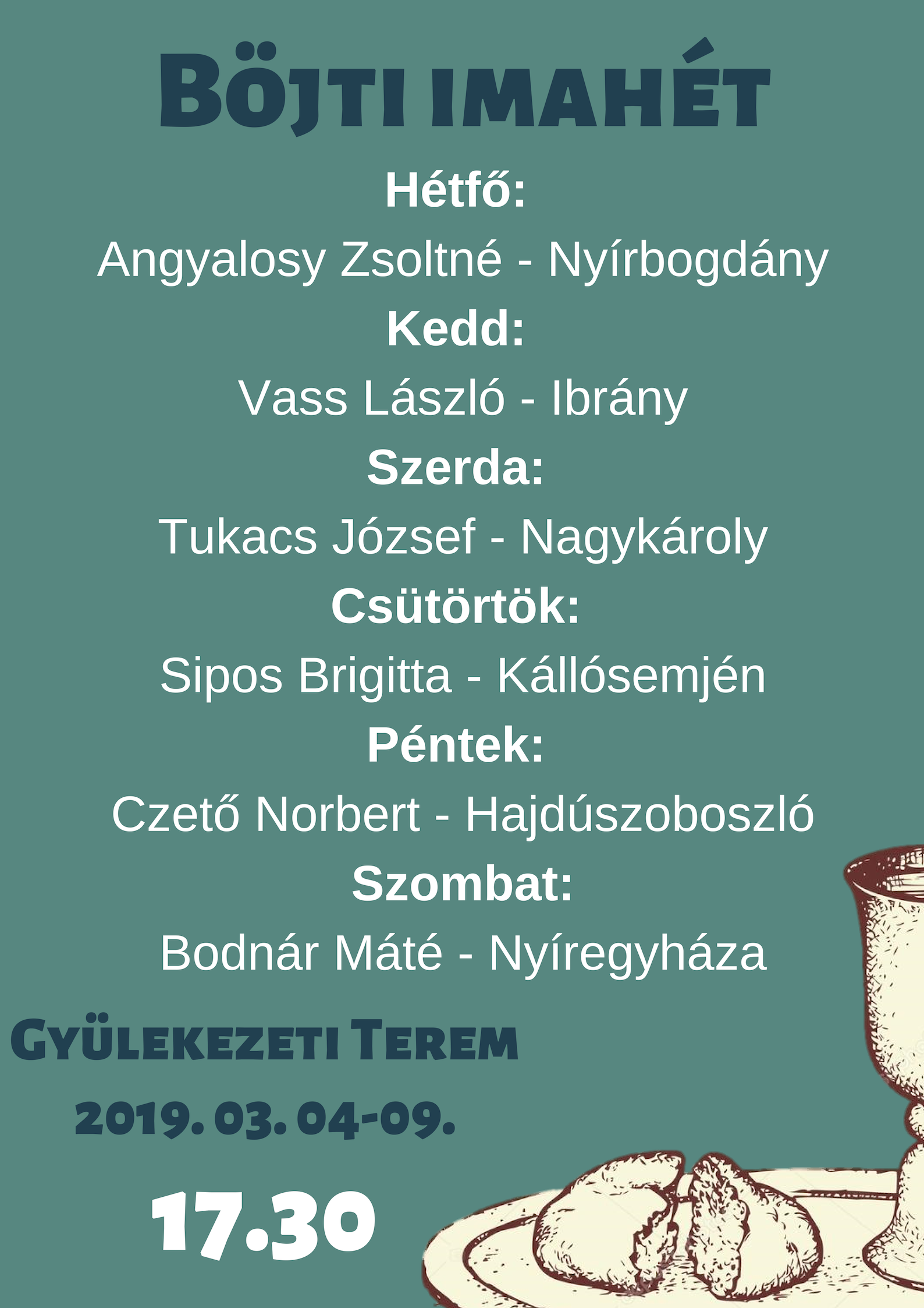 Böjti imahét @ Nyírbátori Református Egyházközség